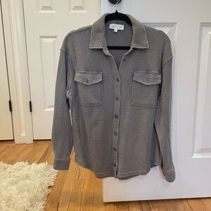 Casual Gray Waffle Knit Shirt